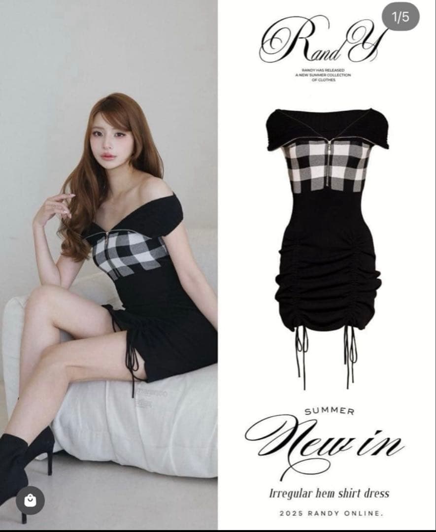 Randy ギンガムニットミニワンピース