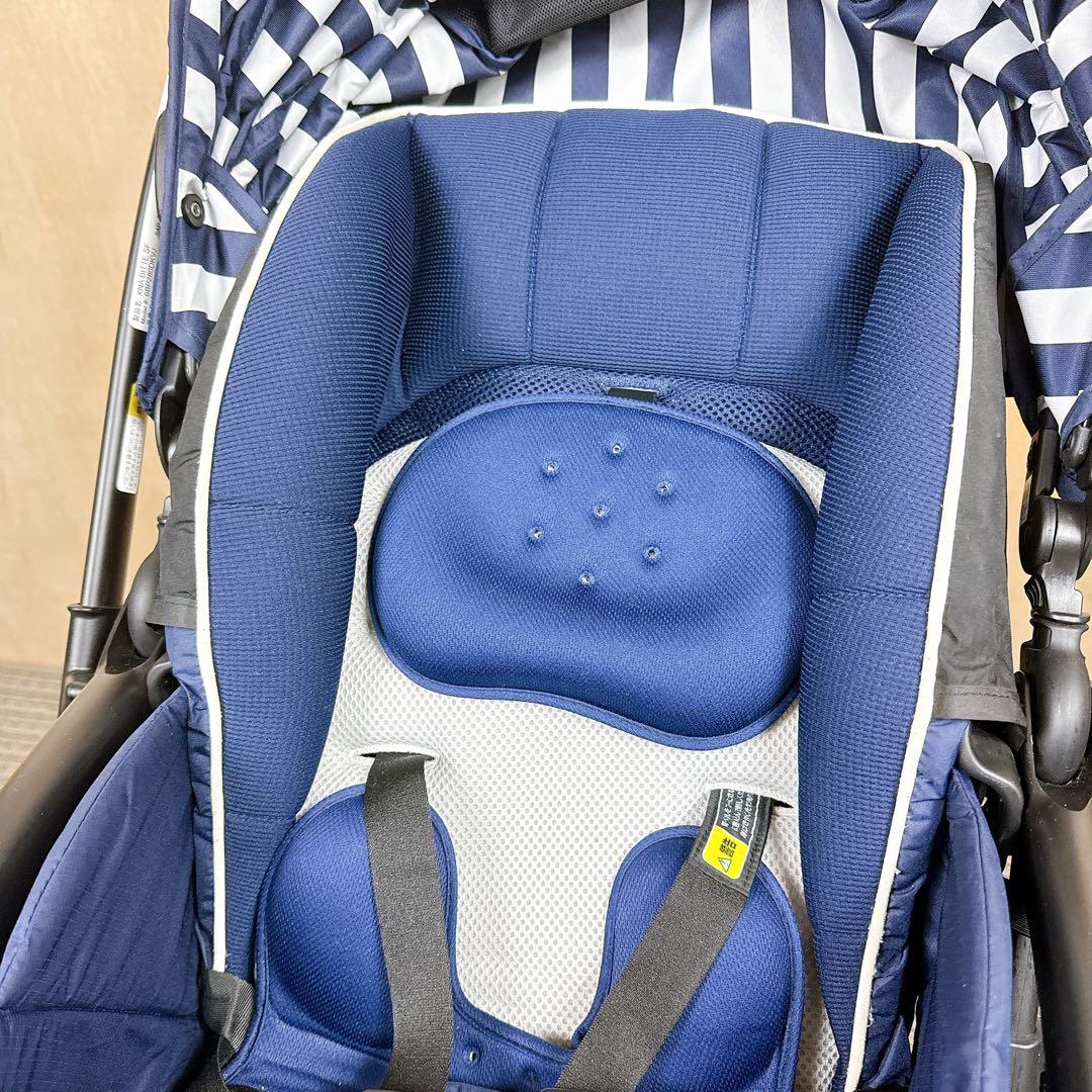 【美品】Aprica ラクーナビッテクッション　ベビーカー　レザーハンドル