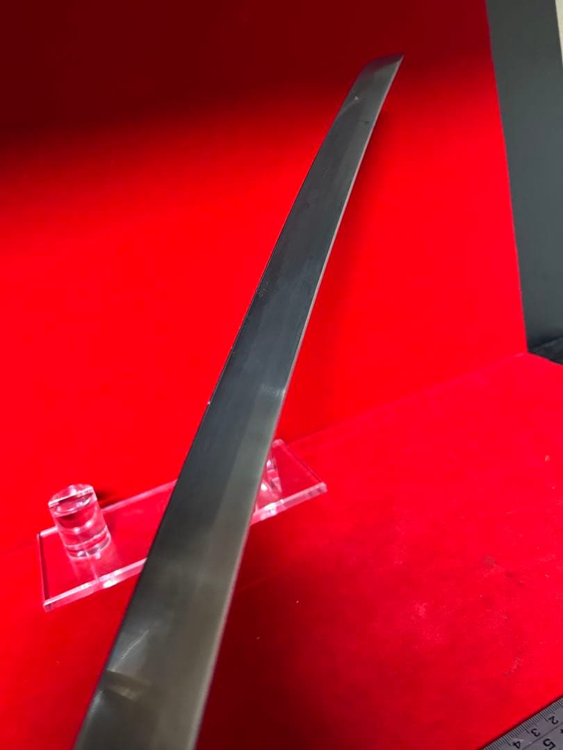 01563 包丁　マグロ包丁　両刃　玉鋼　乱れ刃紋　刃付　未使用品