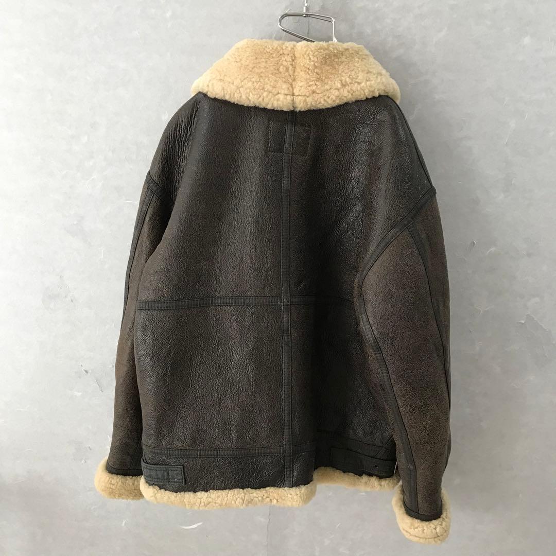 90s 本革 B-3 リアルムートン フライトジャケット シープスキン 42