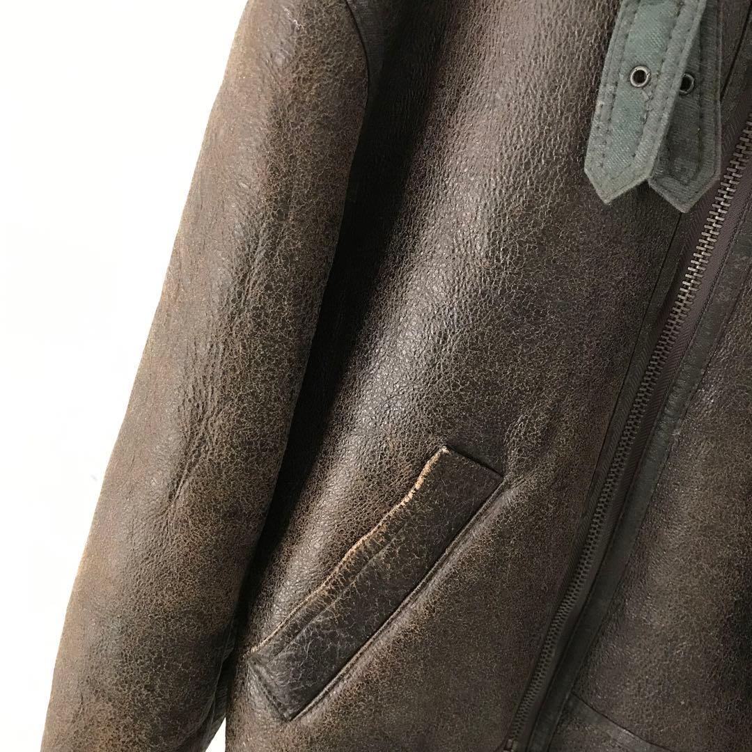90s 本革 B-3 リアルムートン フライトジャケット シープスキン 42