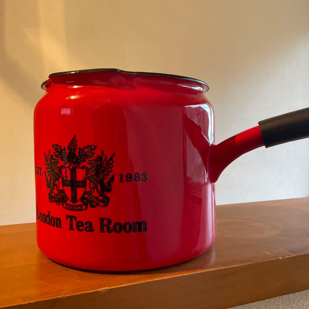 London Tea Room 赤 ホーロー ミルクパン