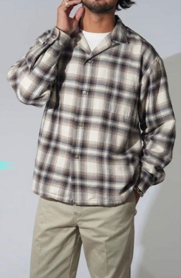 ovy daydream チェックネルシャツ アイボリー