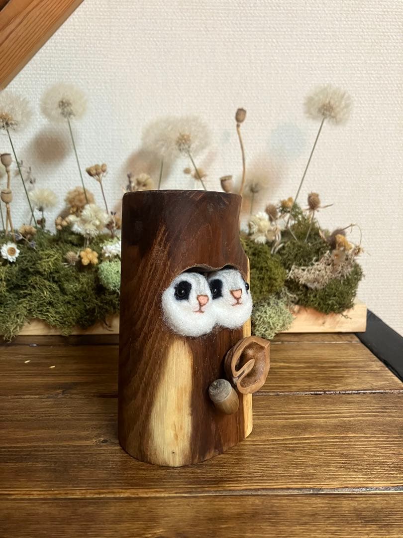 羊毛フェルト　エゾモモンガ(双子ちゃん)