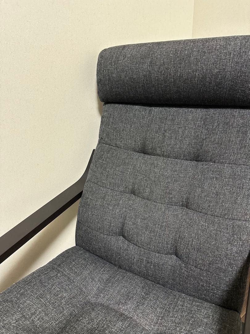 美品‼️先着‼️IKEA ポエング　モダンファブリック椅子とオットマンセット※直受け