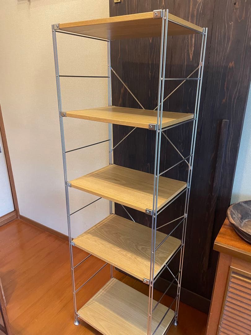 【再出品】無印良品　ステンレスユニットシェルフ　オーク棚板セット