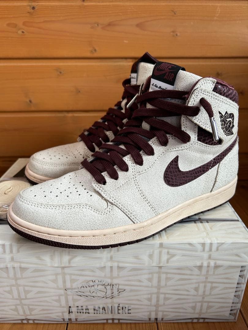 A Ma Maniére Air Jordan 1 クリーム/バーガンディ