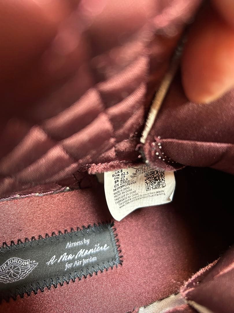 A Ma Maniére Air Jordan 1 クリーム/バーガンディ
