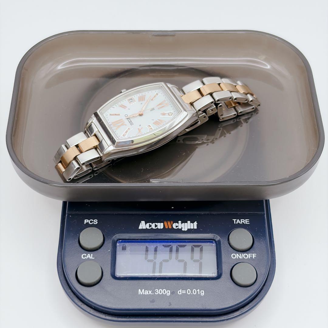 【極美品✨】SEIKO ルキア 腕時計 電波ソーラー 1Pダイヤ デイト シェル
