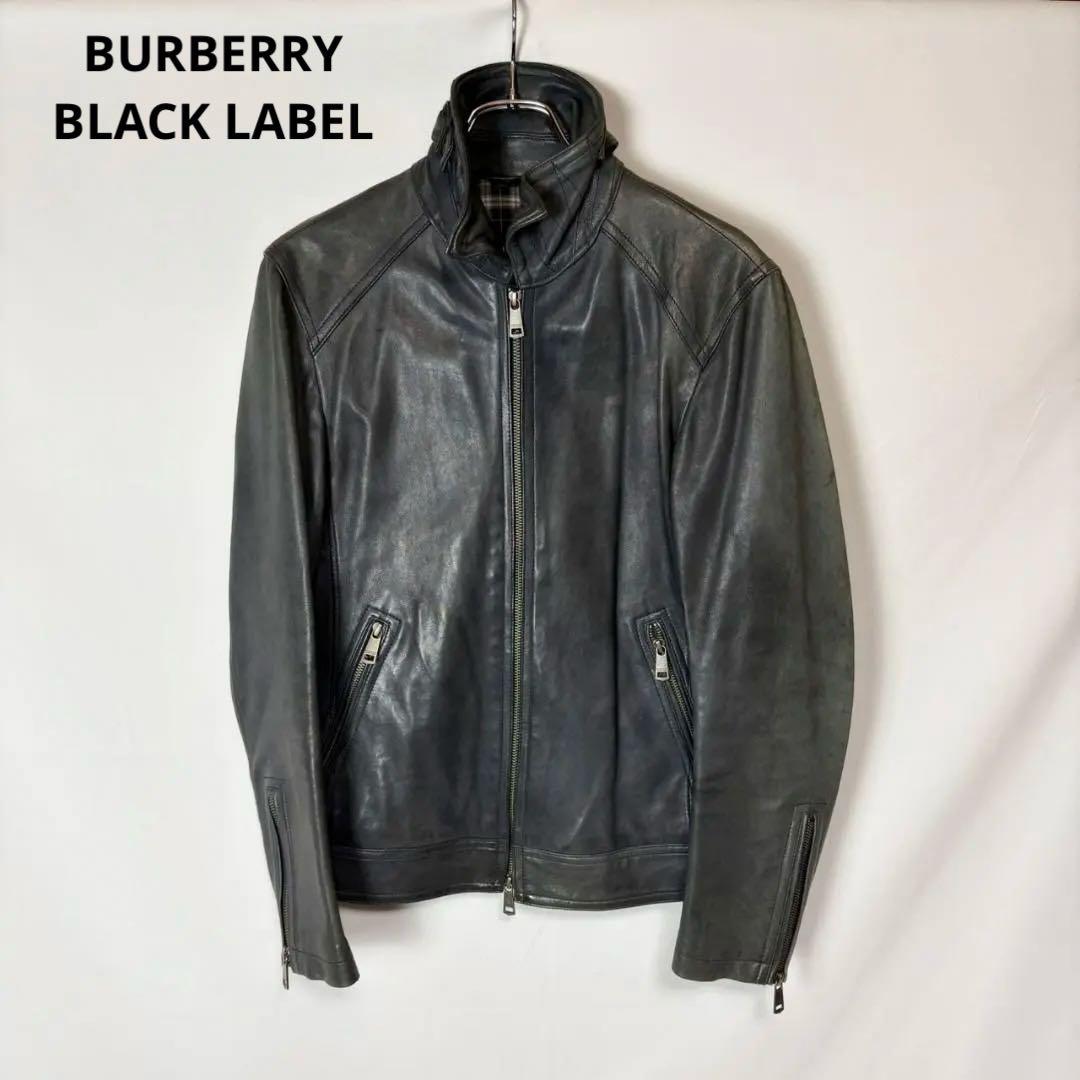BURBERRY BLACK LABEL ラムレザー シングルライダース M