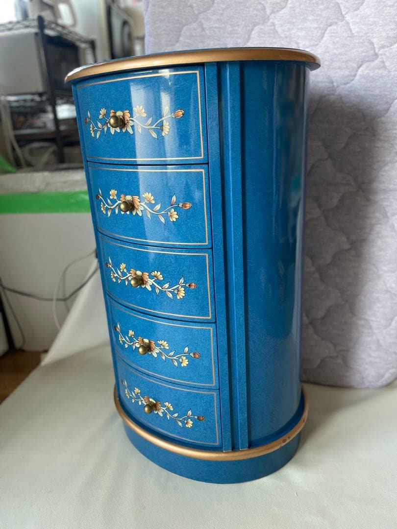 象嵌 象嵌細工 5段チェスト 小引き出し 電話台 サイドテーブル キャビネット