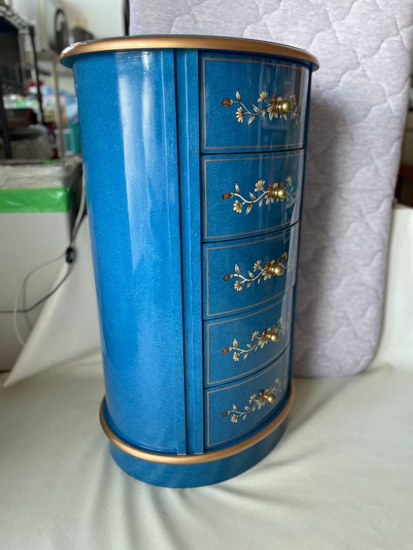 象嵌 象嵌細工 5段チェスト 小引き出し 電話台 サイドテーブル キャビネット