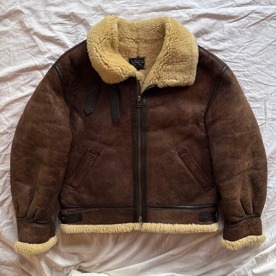 【90s】B-3 ムートン フライトジャケット ボンバージャケット 本革