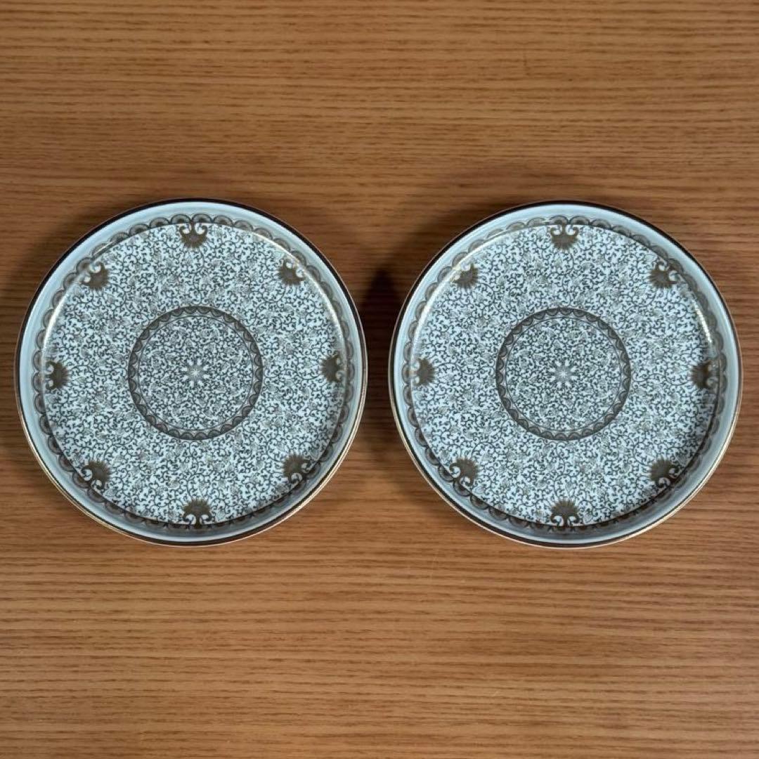 アリタポーセリンラボ JAPAN EARTH 銘々皿 更紗 ゴールド 2枚セット