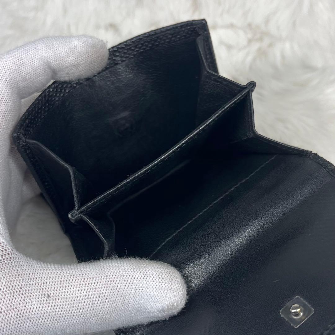 【美品】GUCCI ブラックレザー 三つ折り財布