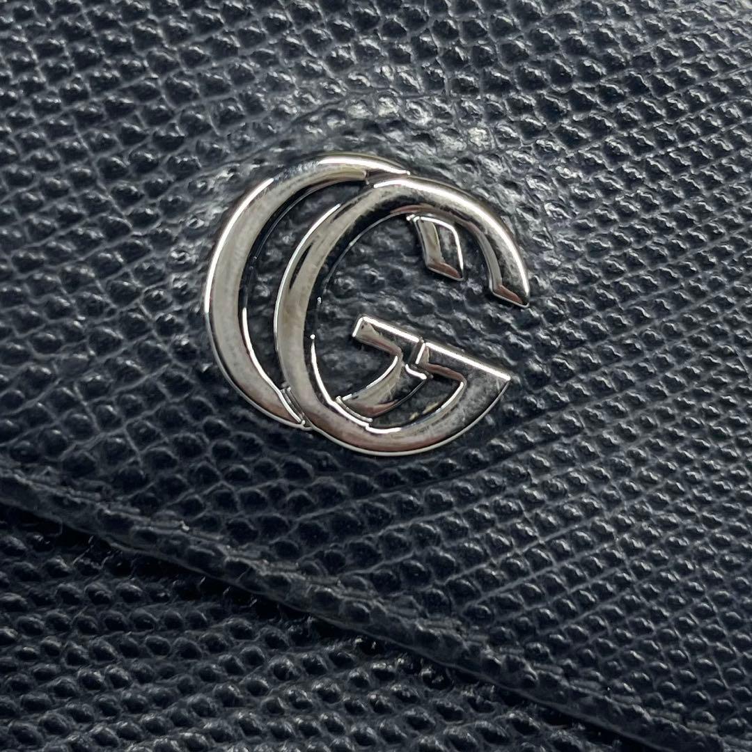 【美品】GUCCI ブラックレザー 三つ折り財布