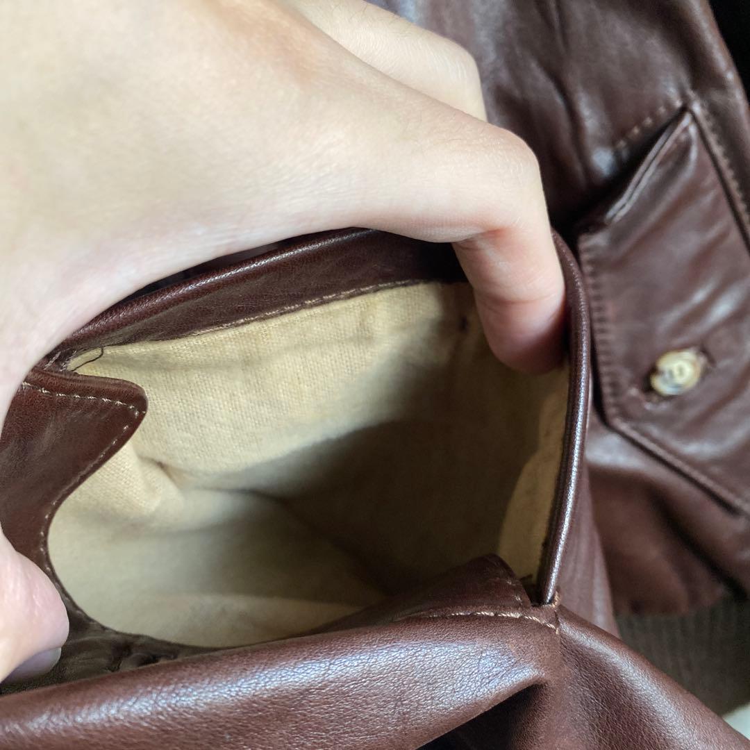 80s US vintage G9 type レザー ハリントンジャケット 40