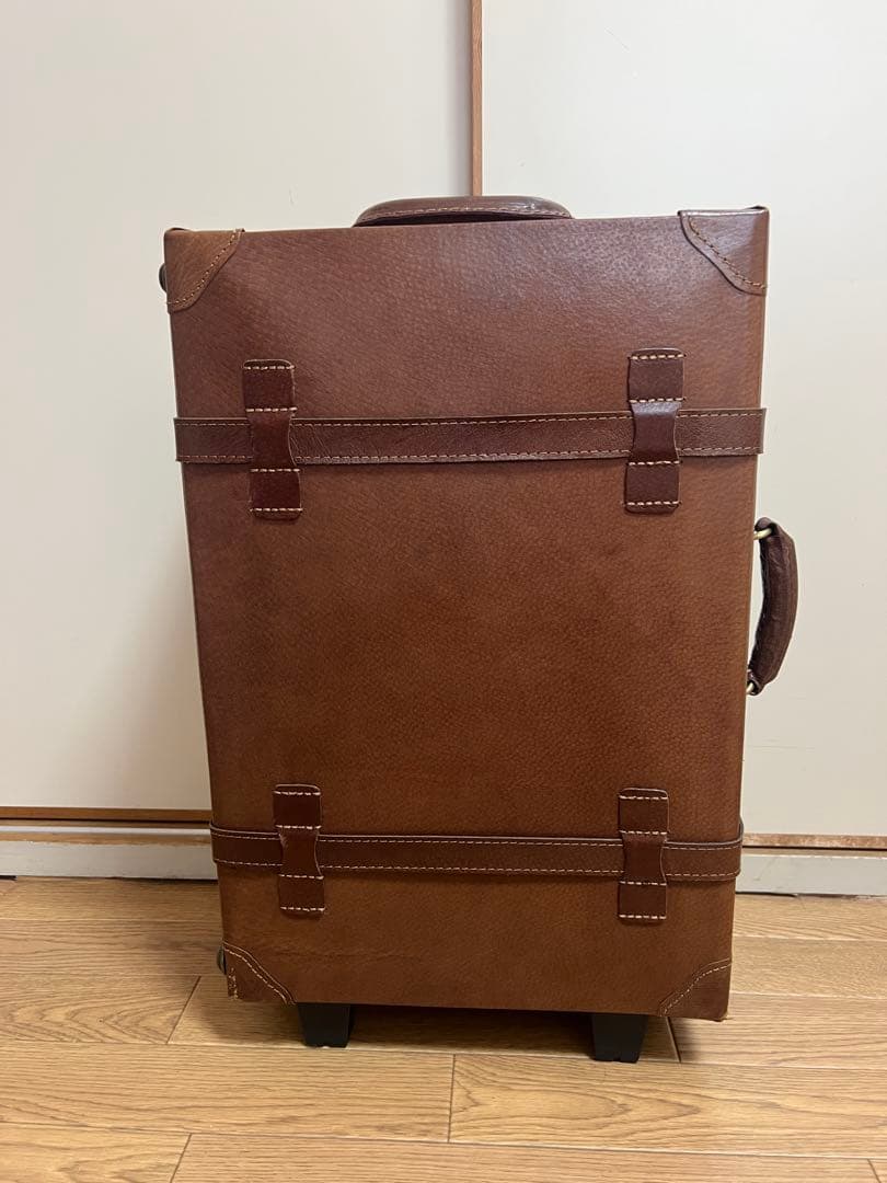 【レア美品】本革 ユーラシアトランク レトロ　キャリーケース ブラウン