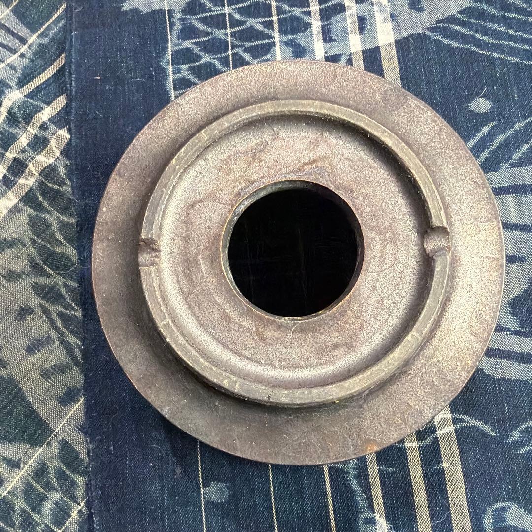 細川政己　植木鉢　豹紋　ブラウン　浅鉢　中古