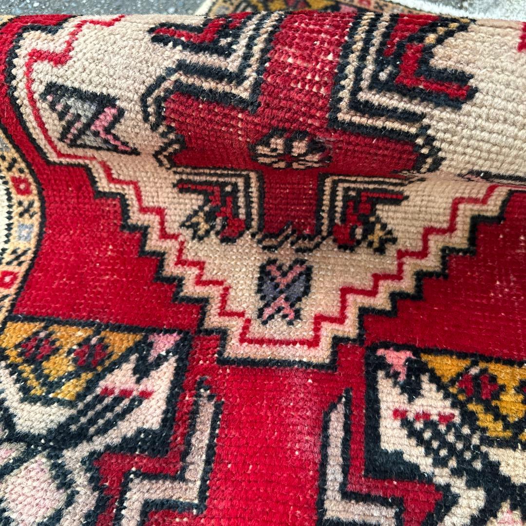 ヴィンテージ トライバル ラグ年代織りトルコ絨毯