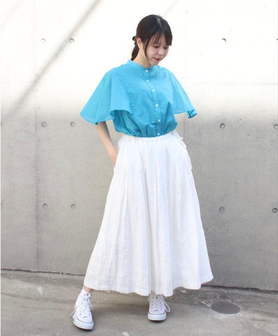 新品未使用✨ina(イナ) リネンソフトワッシャー タックスカート