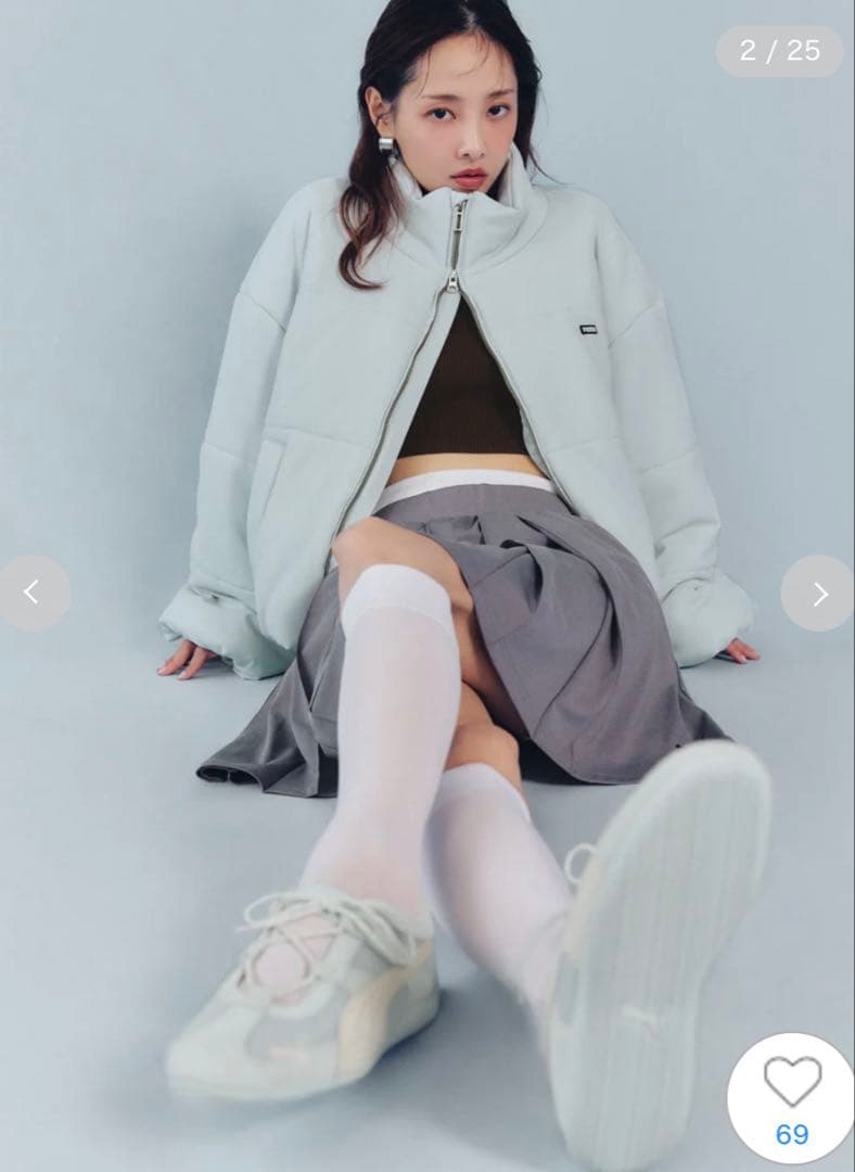 【SNIDEL×PUMA】中綿ショートブルゾン LBLU 水色