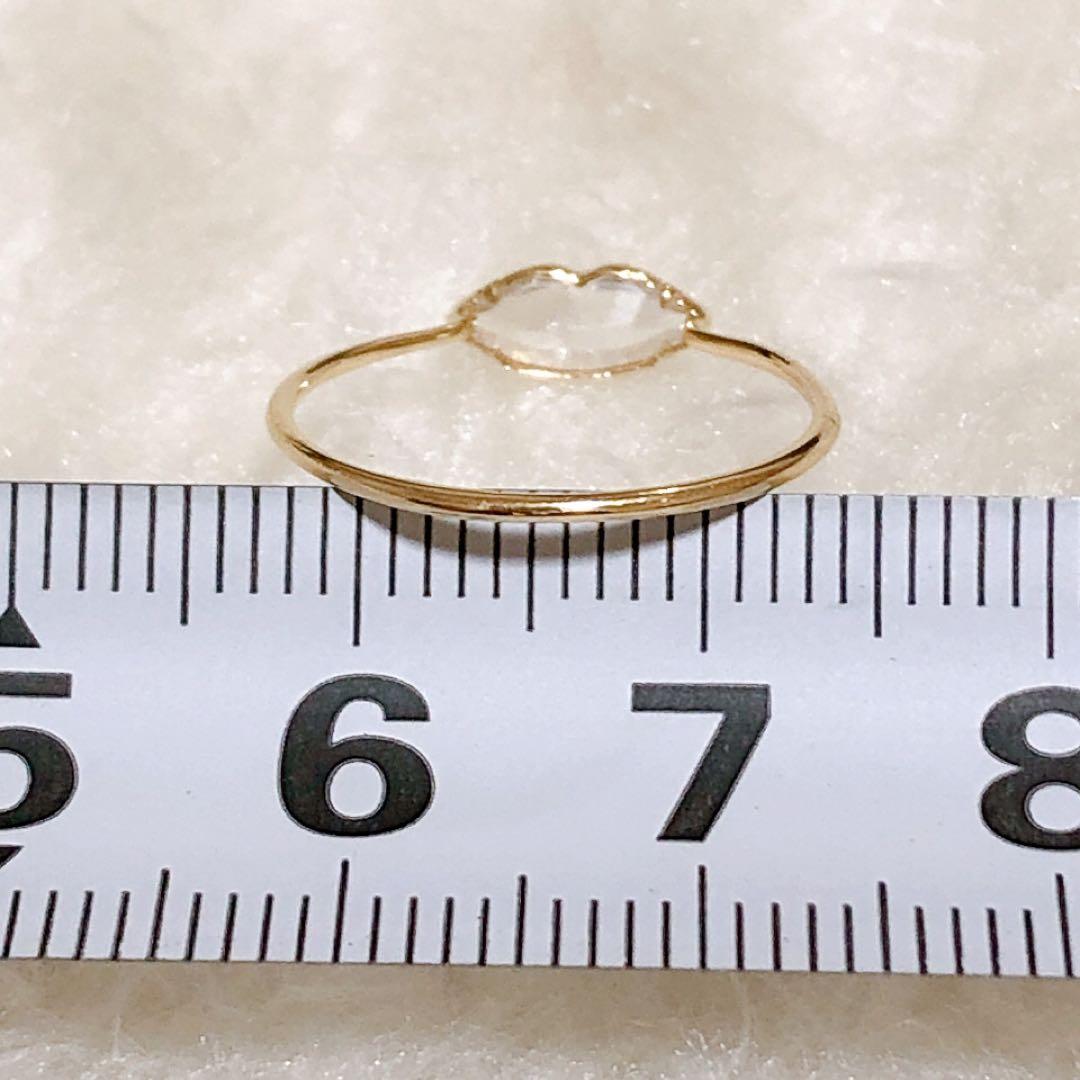 K10 リップモチーフリング　イエローゴールド　9号