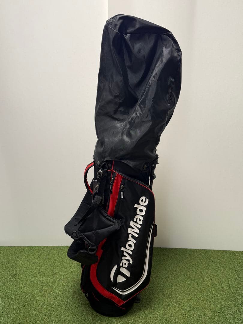 TaylorMade スタンドバッグ 黒赤 キャディバッグ ゴルフ スリムタイプ