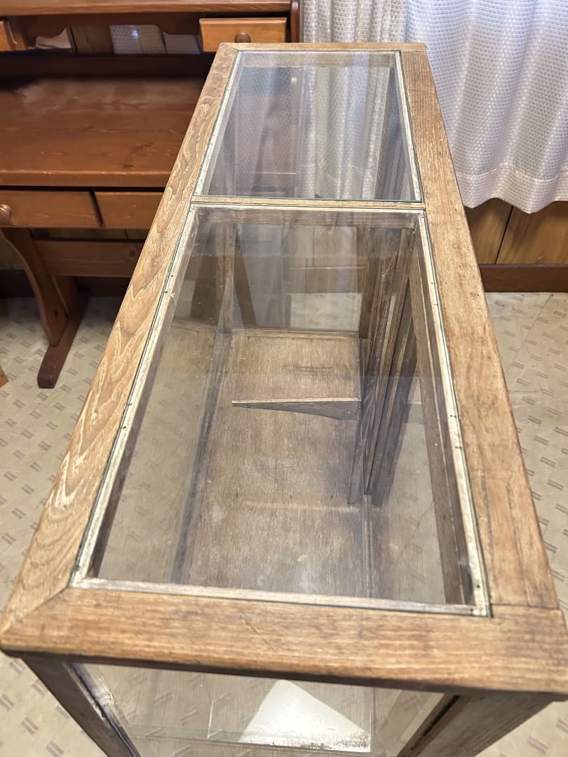 に*読様 ガラスショーケース　無塗装品　ビンテージ