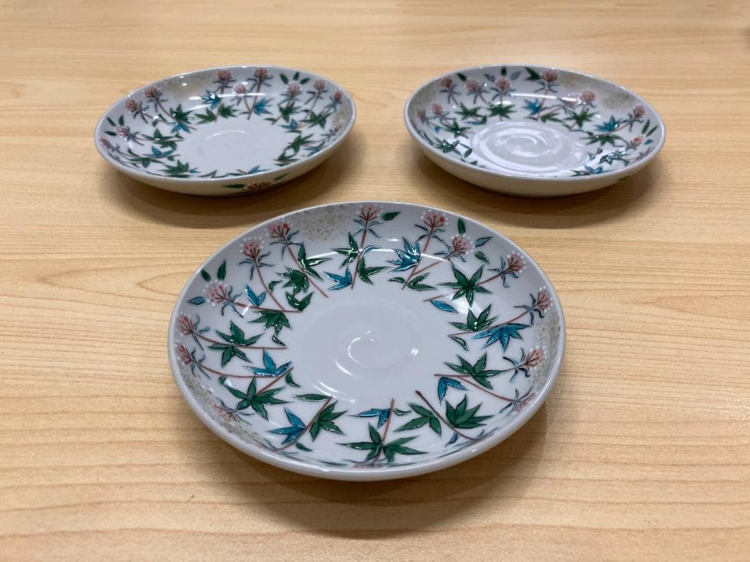 大幅値下げ！美品！京焼・清水焼 村田幸之介捻り藤袴汲出　3枚組４セット　計１２枚