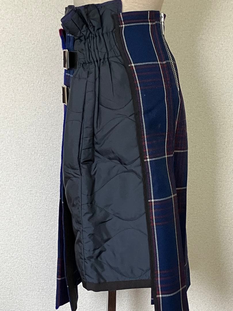 サカイ プリーツキルティングコンビネーションスカート