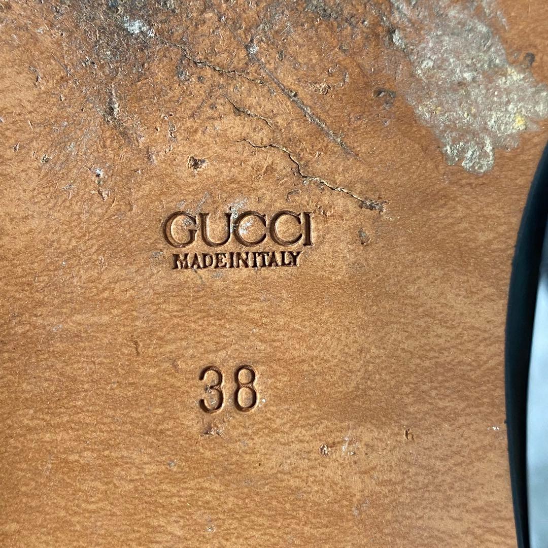 希少 グッチ GUCCI ホースビット ハラコ ローファー パンプス ブラウン