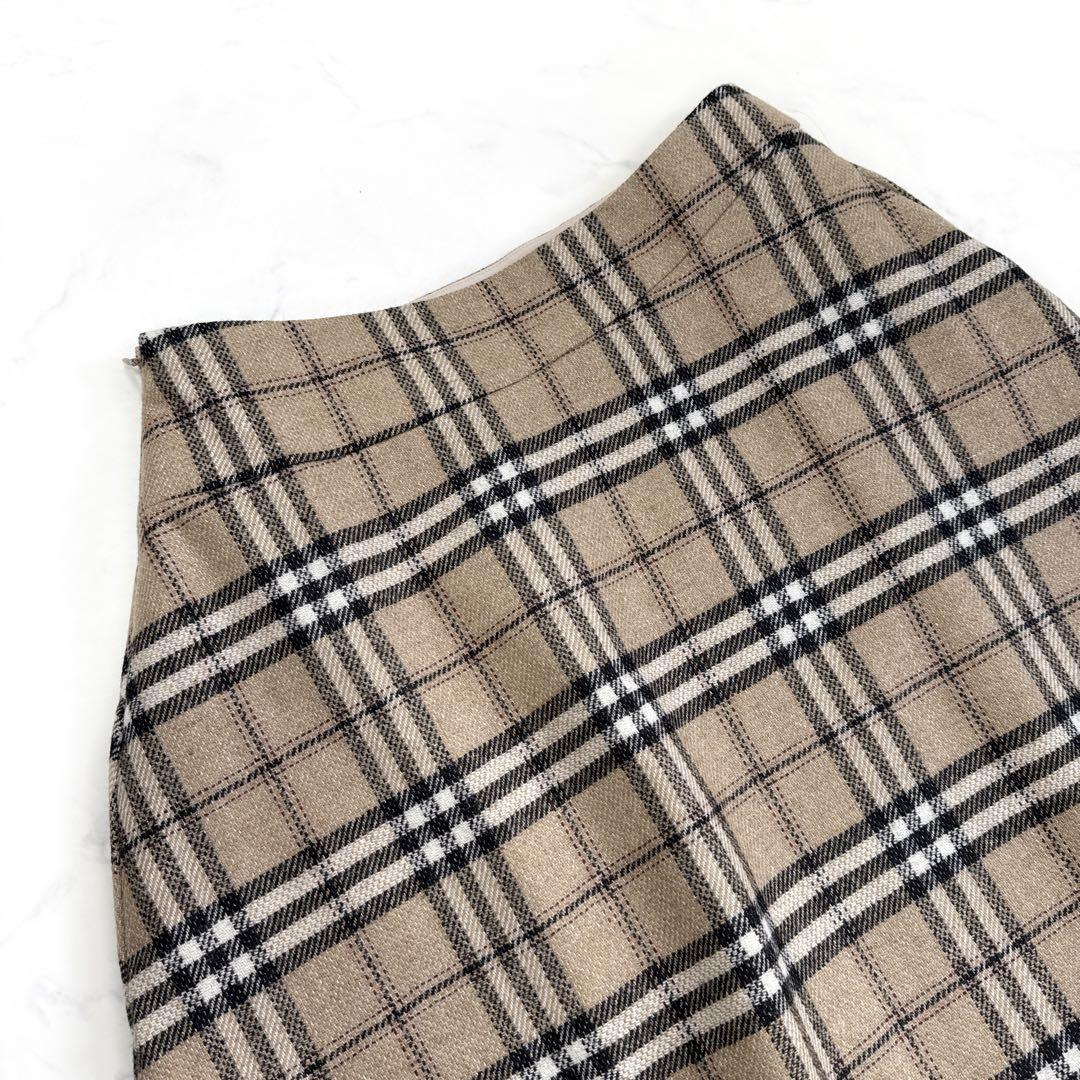 24AW エムズグレイシー カシュクール チェック スカート 40 ベージュ系
