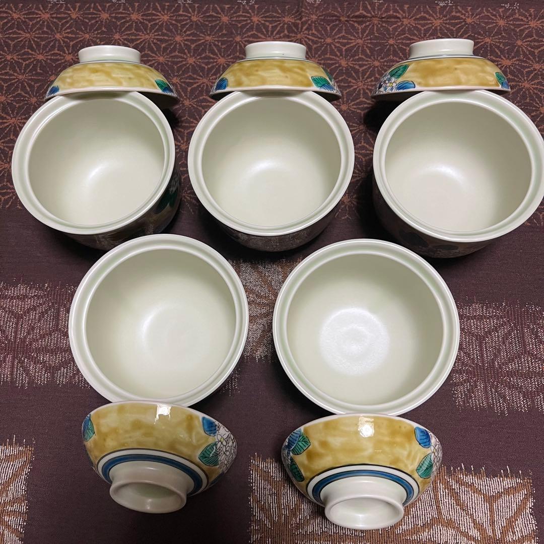 新品　九谷松山　むし碗揃