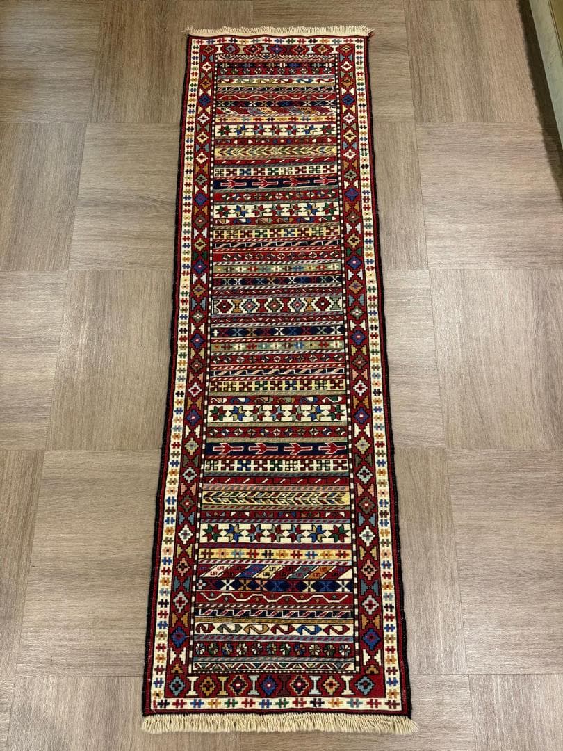 手織り アゼルバイジャン スマック キリム ランナー 192x59cm ペルシャ