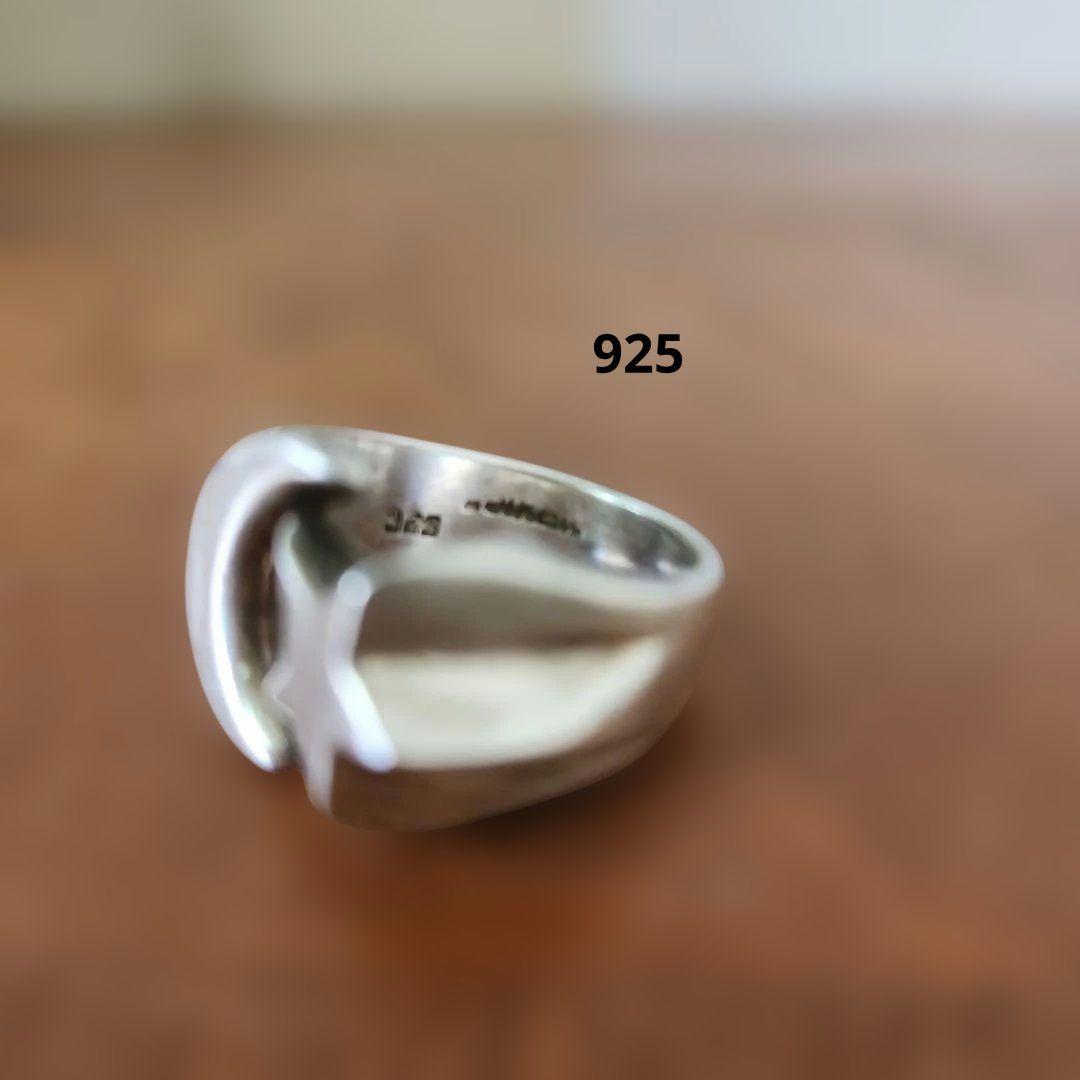 ヴィンテージシルバーアクセサリー　リング/ブローチ [星と月]