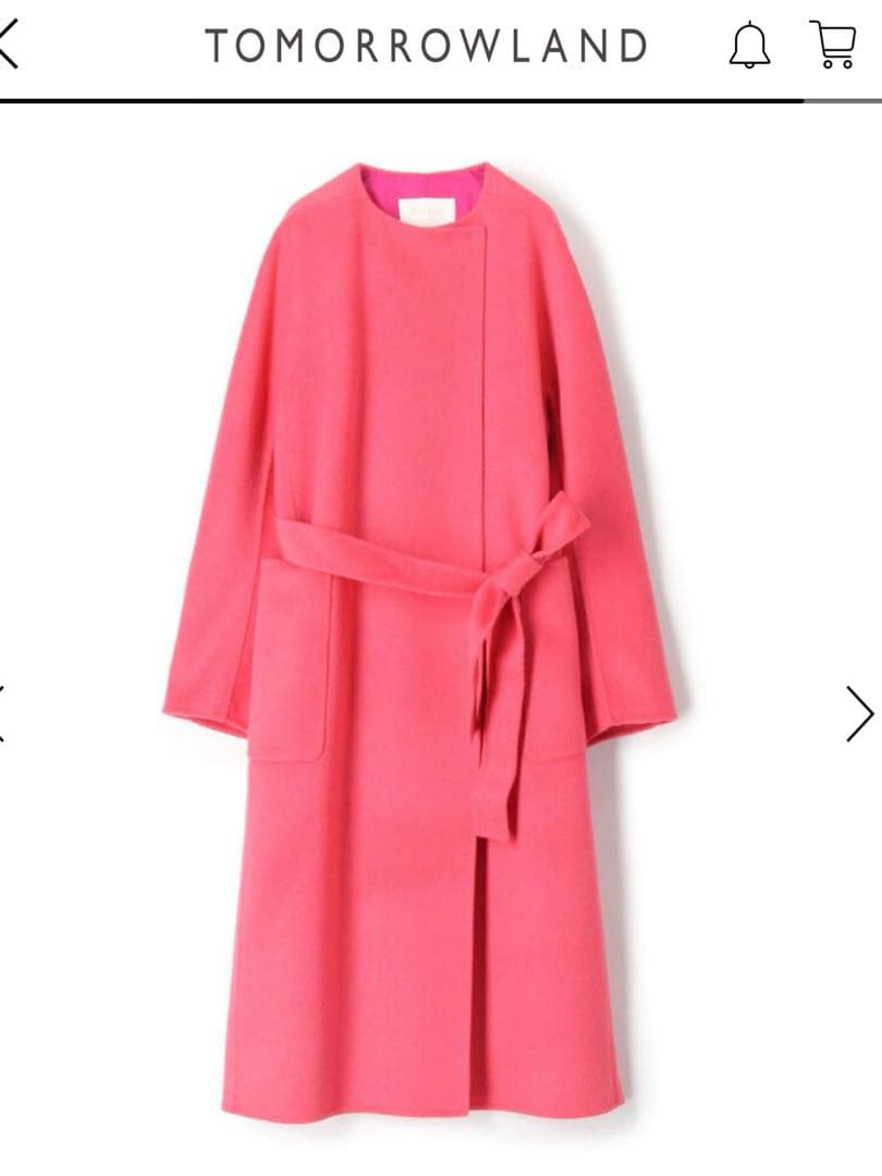 美品 Ballsay プレミアムウールリバーノーカラーコート ロングコート