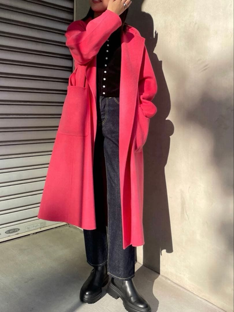 美品 Ballsay プレミアムウールリバーノーカラーコート ロングコート