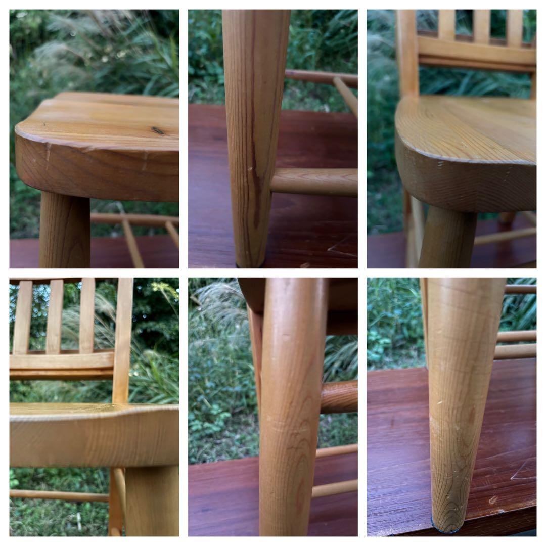 カントリー家具　②チャーチチェア　教会椅子　ダイニングチェア　パイン材