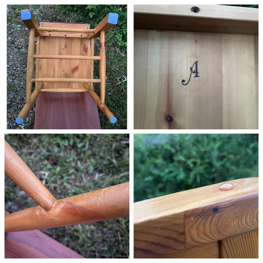 カントリー家具　②チャーチチェア　教会椅子　ダイニングチェア　パイン材