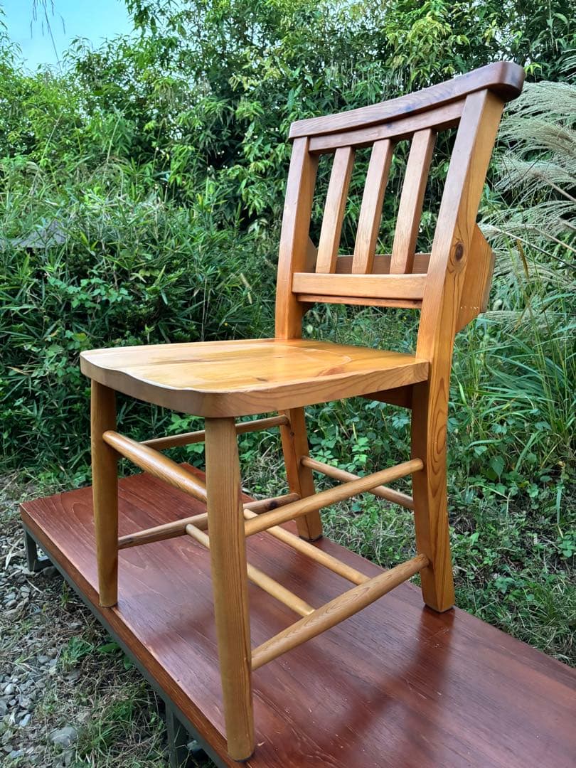 カントリー家具　②チャーチチェア　教会椅子　ダイニングチェア　パイン材