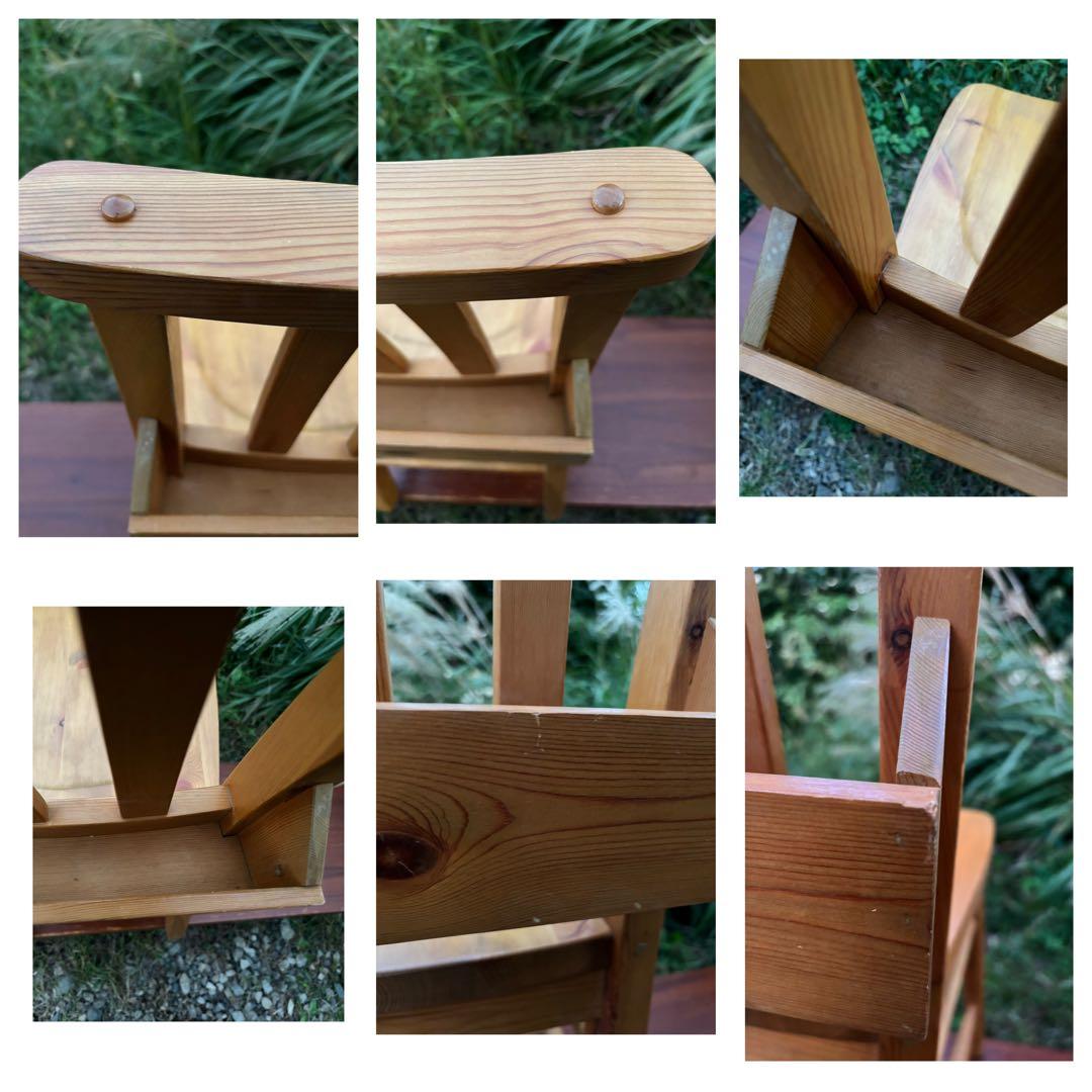 カントリー家具　②チャーチチェア　教会椅子　ダイニングチェア　パイン材