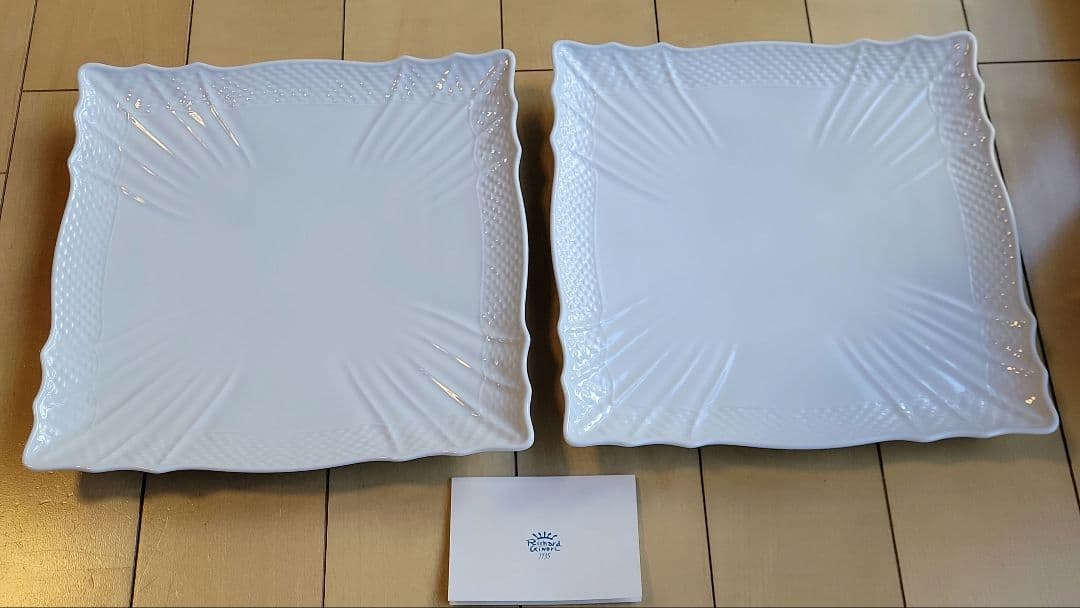 リチャードジノリ　ベッキオホワイト　スクエアプレート２枚