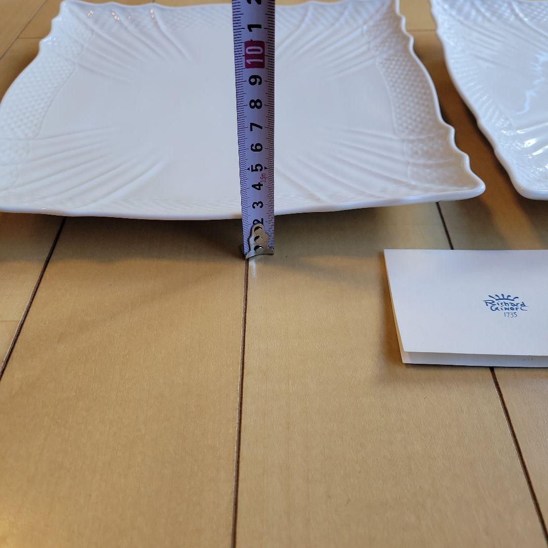 リチャードジノリ　ベッキオホワイト　スクエアプレート２枚