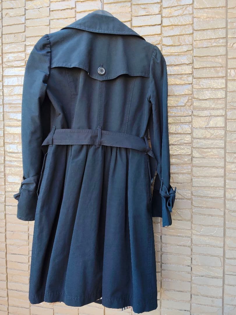 BURBERRY　ブラック トレンチコート 裏地ノバチェック