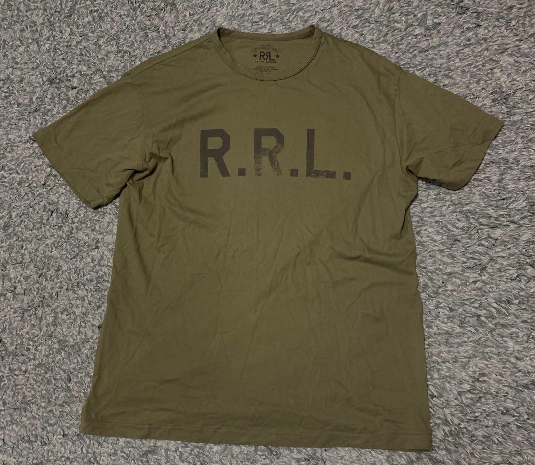 RRLラルフローレンTシャツ オリーブ　半袖　ダブルアールエル ロゴ