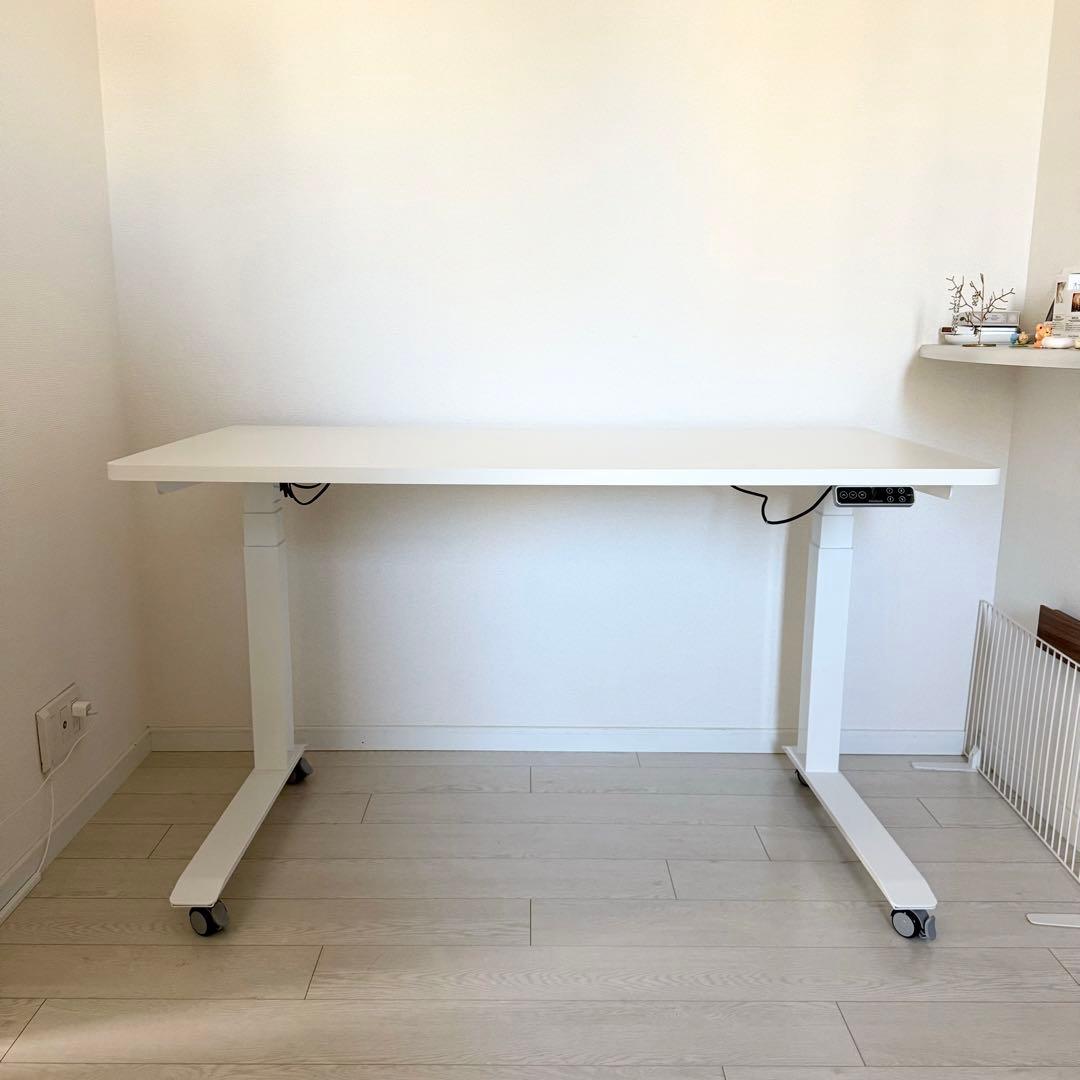 【美品】FlexiSpot電動昇降デスクE7 Pro 白（脚+天板+キャスター)