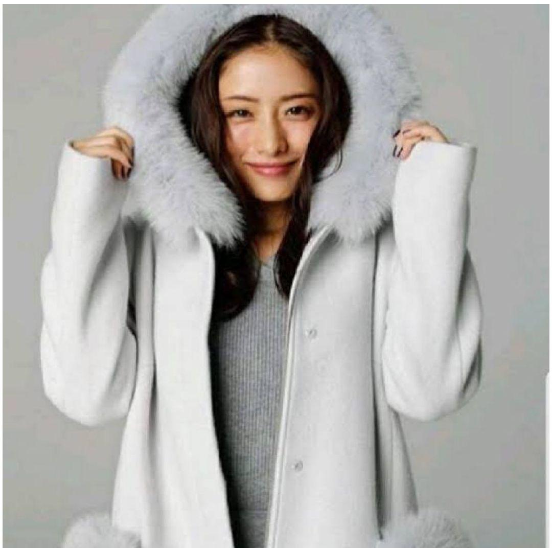 マイストラーダ●リアルファー＆フード取り外し可6way♪ノーカラーロング丈コート