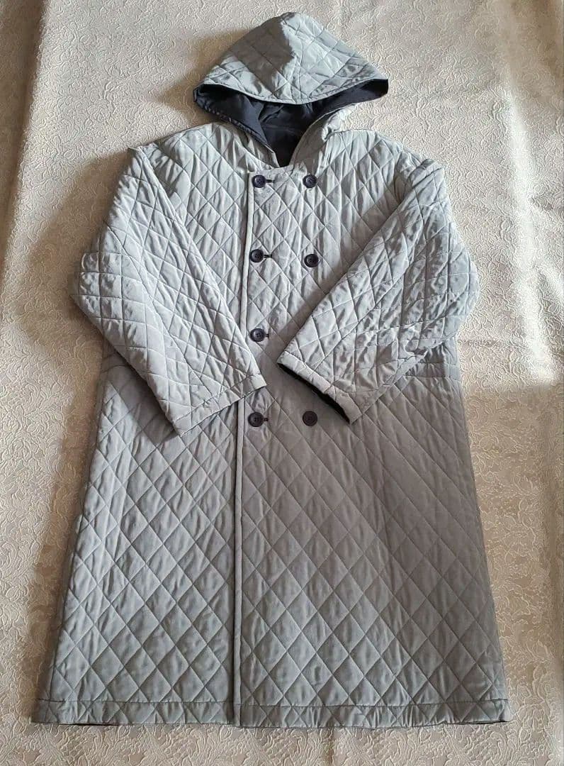 【新品未使用タグ付き】RENOWN　シルク素材 フード付 リバーシブル コート