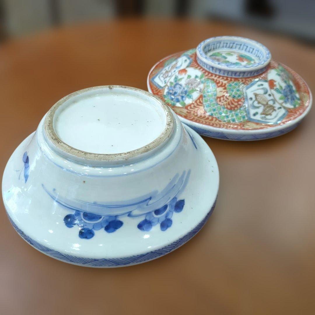 荒木真弓　骨董　伊万里　古伊万里　大平　蓋付き　陶器　器